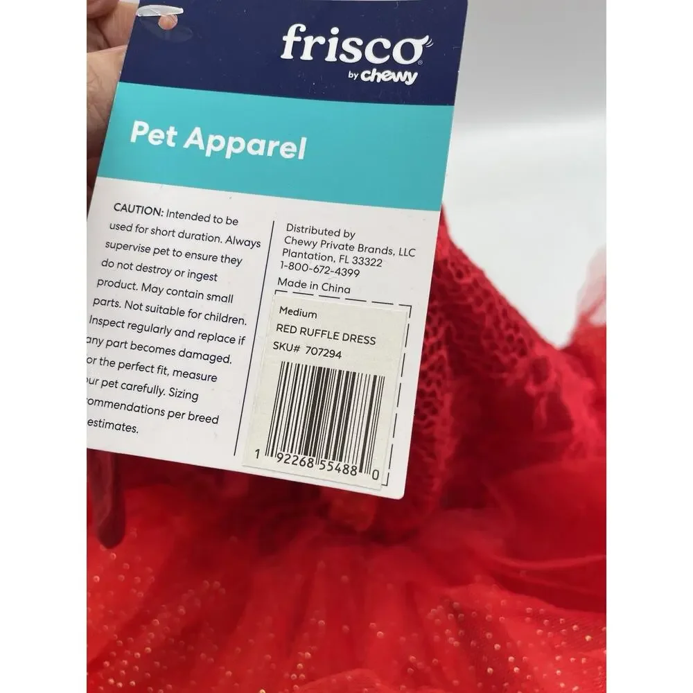 Frisco By Chewy Red Dress Pet Costume Dog Dress Size Medium NEW W/ Tags